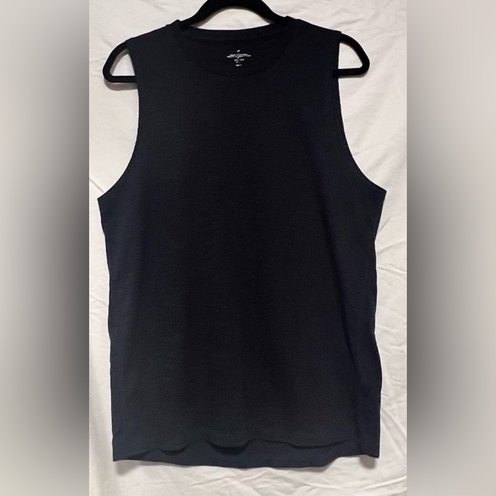 Fabletics Black Cotton Activewear Tank Muscle Top Classic Crew Neck Workout - Picture 4 of 6